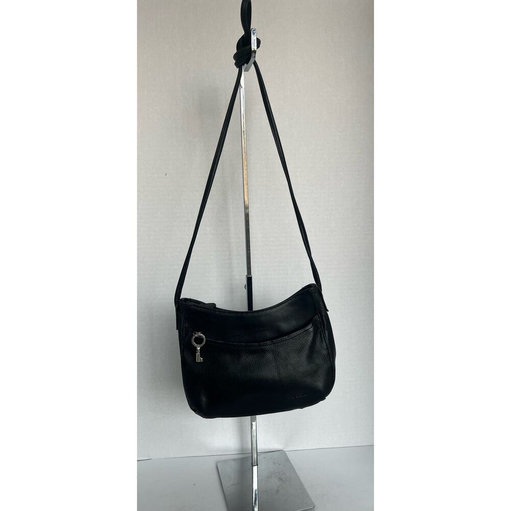 Fossil Women’s Small Black‎ Pebbled Leather Crossbody Purse Shoulder Bag